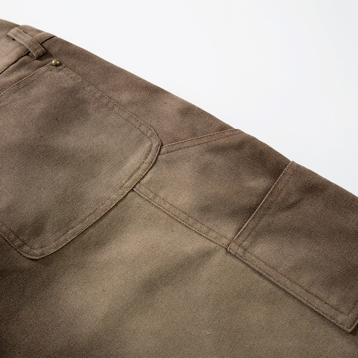 Reinforced Stitching Brown Vintage Wide Leg Painter Pants