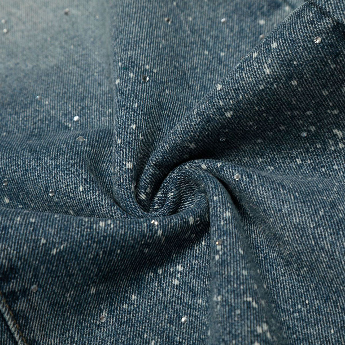 Vintage Speckled Wash Wide Leg Denim Jeans