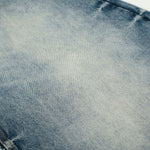 Distressed Wide Leg Gold Closure Denim