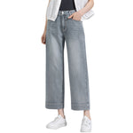 Risen Jeans Straight-Leg Washed Ankle Jeans