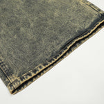 Distressed Wide Leg Denim Pants Asymmetrical Layered Waist