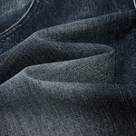 Double-Button Whiskered Wide-Leg Denim Shorts
