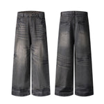 Vintage Whisker Wash Wide-Leg Jeans