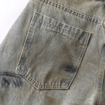 Vintage Tie-Dye Barrel-Leg Distressed Jeans