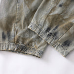 Vintage Tie-Dye Barrel-Leg Distressed Jeans