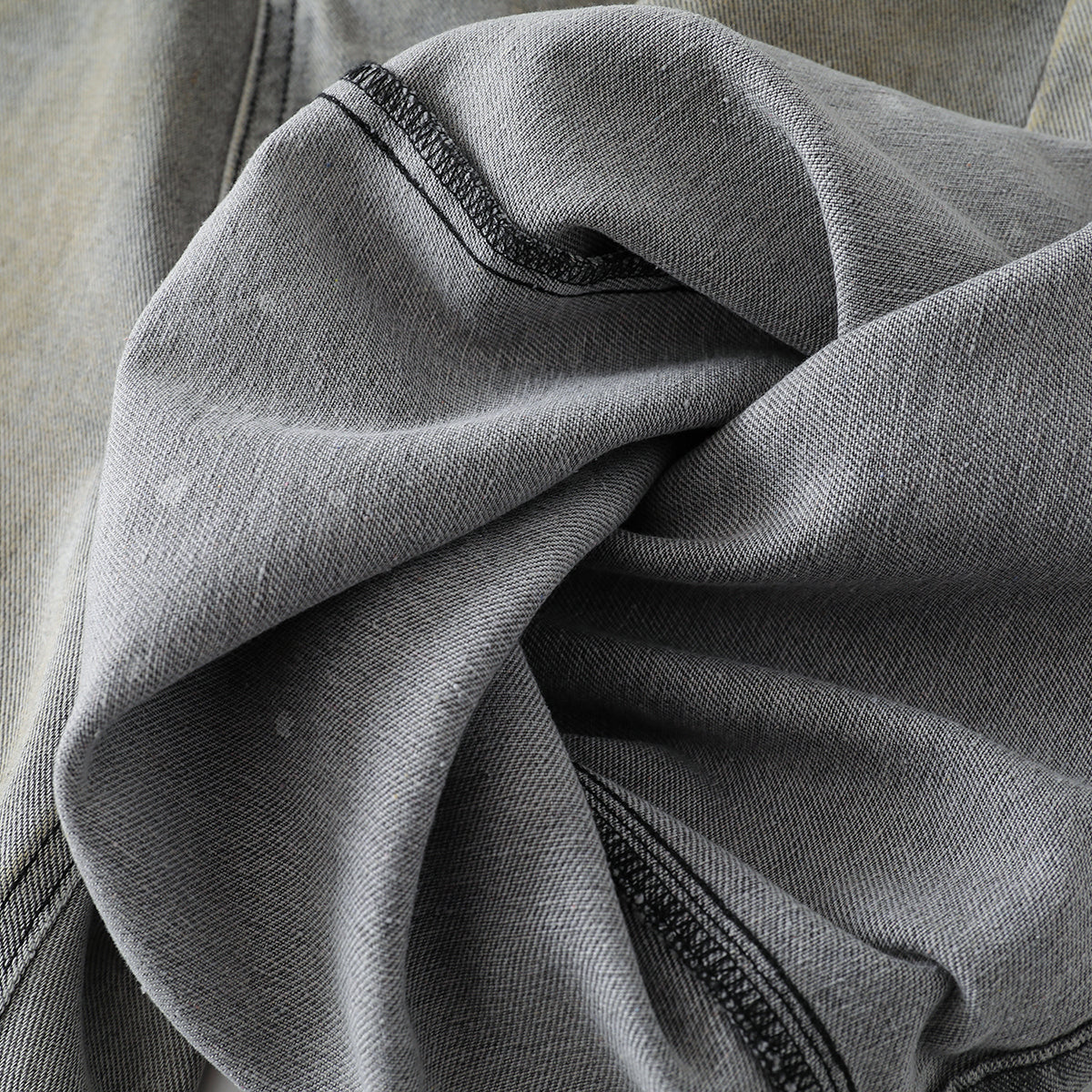 Splash Print Distressed Wash Denim Bermuda Shorts