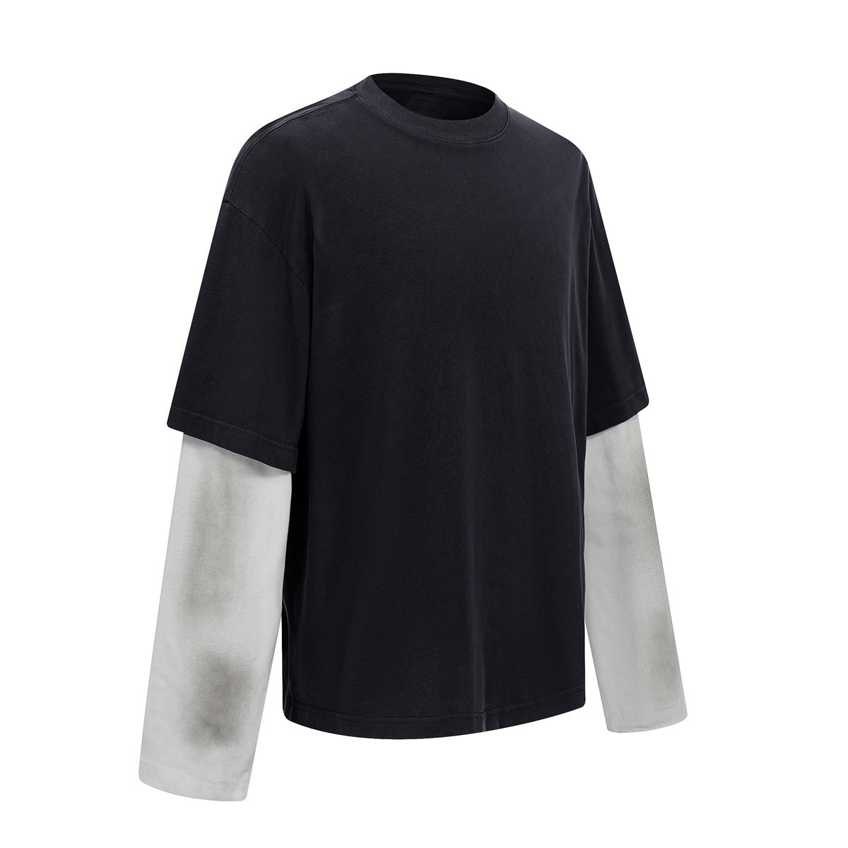 Washed Colorblock Contrast Sleeve Tee