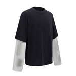 Washed Colorblock Contrast Sleeve Tee