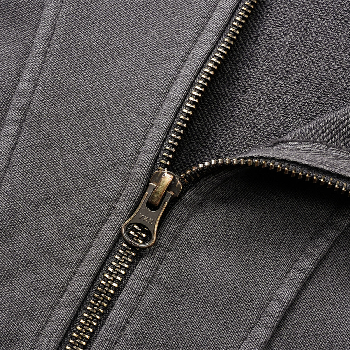 Vintage Washed Oversized Curved Stitch Zip Hoodie