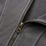 Vintage Washed Oversized Curved Stitch Zip Hoodie