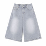 Vintage Sand Wash Straight Leg Denim Shorts