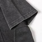 Vintage Washed Short Sleeve Textured Panel Design Tee