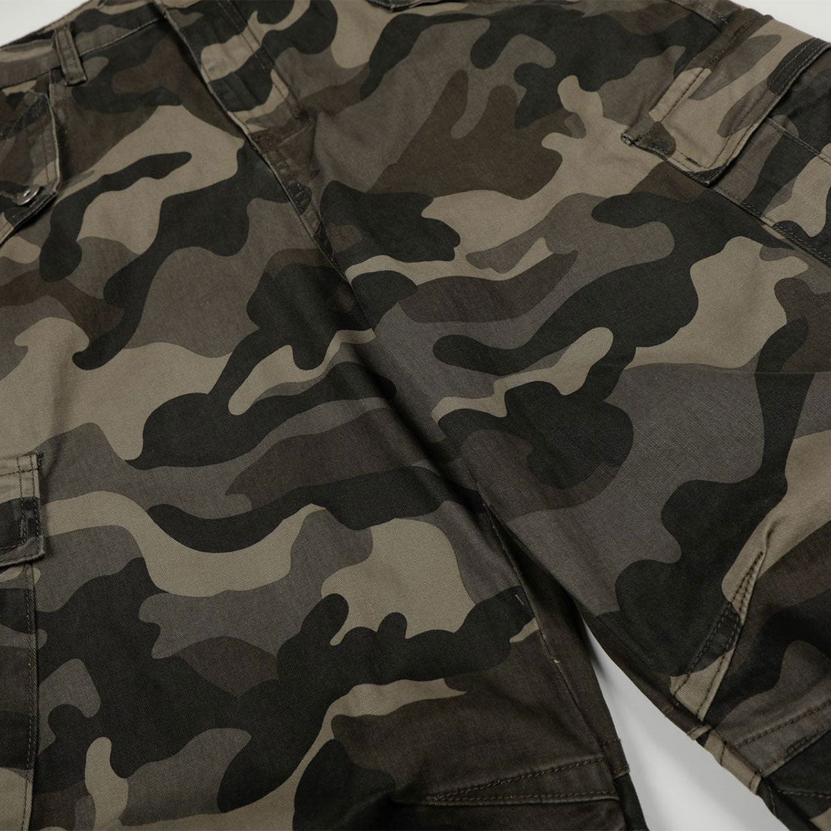 Camouflage Utility Wide Leg Adjustable Hem Pants