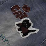 Cartoon Patch Loose Fit Denim Shorts