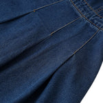 A-Line Sleeveless Denim Midi Dress