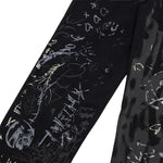 Smoke Rise Graffiti Black Wide-Leg Printed Jeans