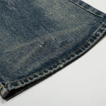 Vintage Dark Wash Faded Wide Denim