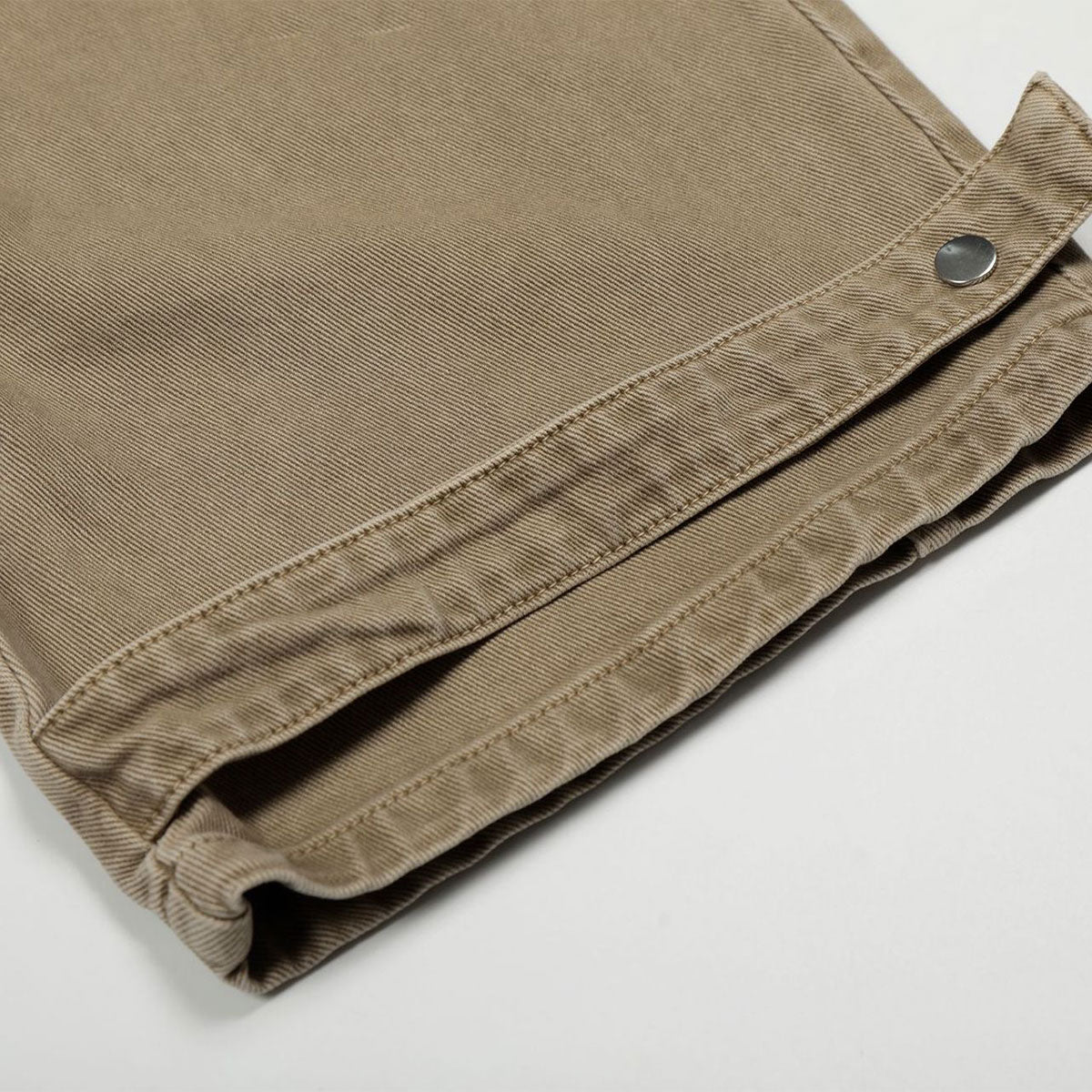 Adjustable Cuffs High Waist Wide Leg Beige Cargos