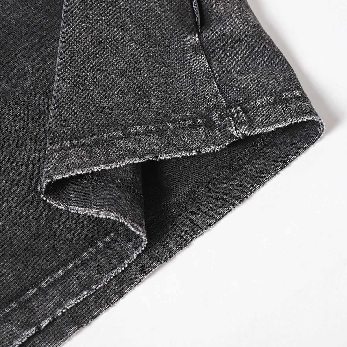 Structural Panels Sleeve Zipper Vintage Washed Short Sleeve Tee