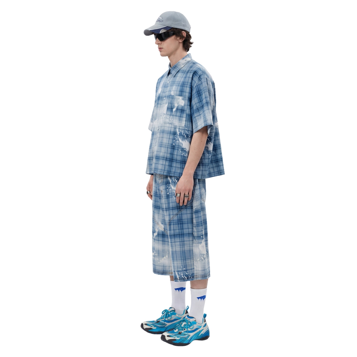 Heavyweight Distressed Plaid Box Polo Shirt 7.0oz