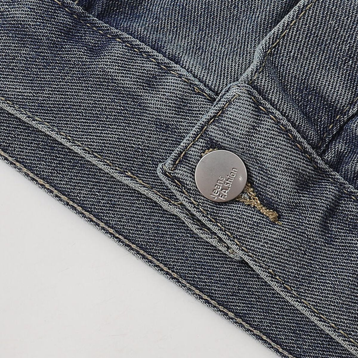 Silver Metal Flower Studs Denim Jacket