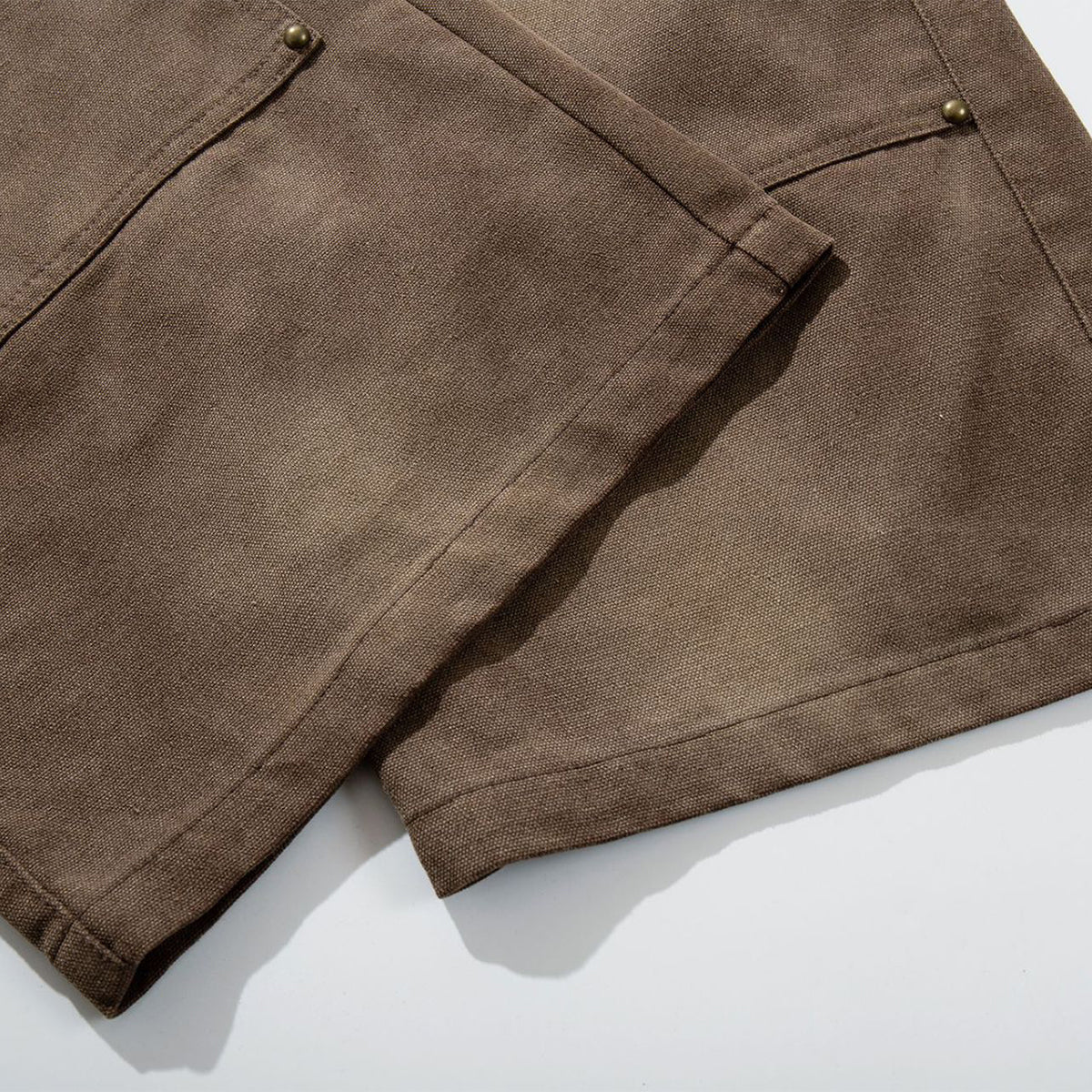 Reinforced Stitching Brown Vintage Wide Leg Painter Pants