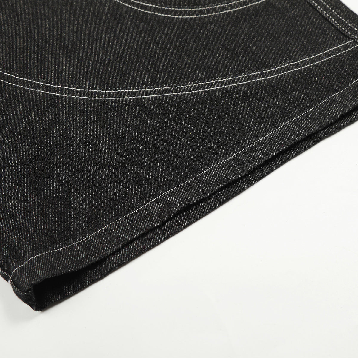 Flame Print Black Wide Leg Denim Shorts