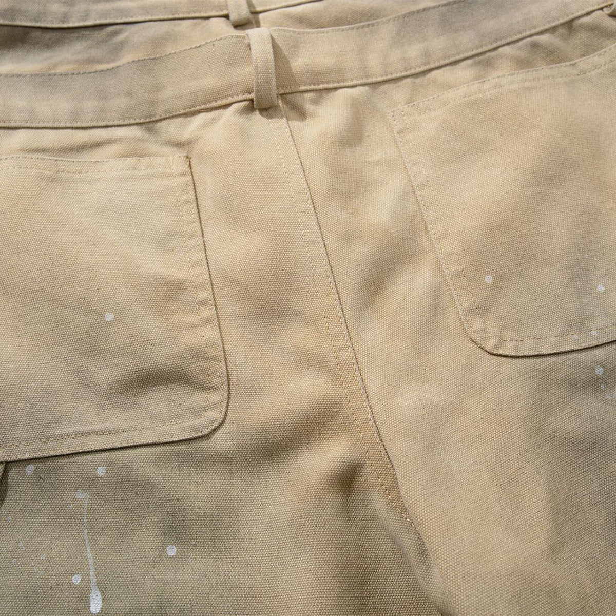 Distressed Detailing Vintage Wide Leg Painter Pants