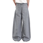 Vintage Washed Baggy Curved-Leg Cargo Pants