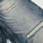 High Waist Wide Leg Distressed Faded Jeans