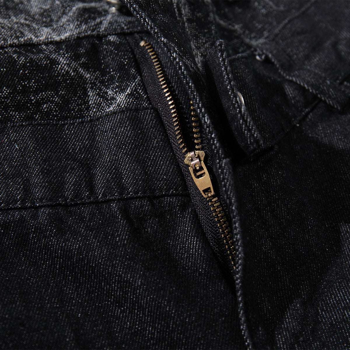 Marble Pattern Panels Black Wide Leg Painter Pants