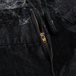 Marble Pattern Panels Black Wide Leg Painter Pants