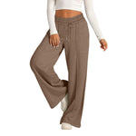Women's Drawstring High Waist Wide Leg Pants Casual Comfy Trousers
