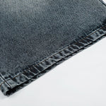 Starry Denim Bermuda Shorts Distressed Wash Colorful Accents