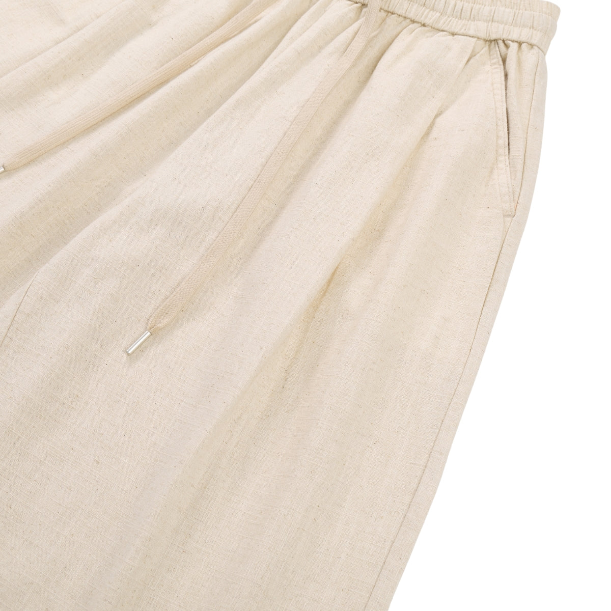 Solid Tint Linen-Blend Barrel Pants