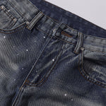 Splatter Wash Distressed Wide Leg Jeans