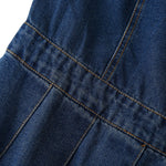 A-Line Sleeveless Denim Midi Dress