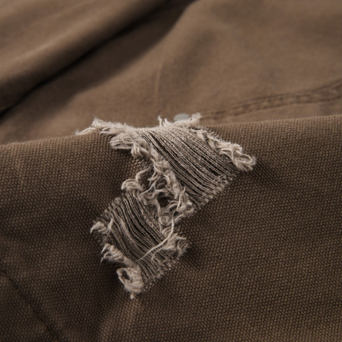 Vintage Washed Distressed Utility Bermuda Shorts