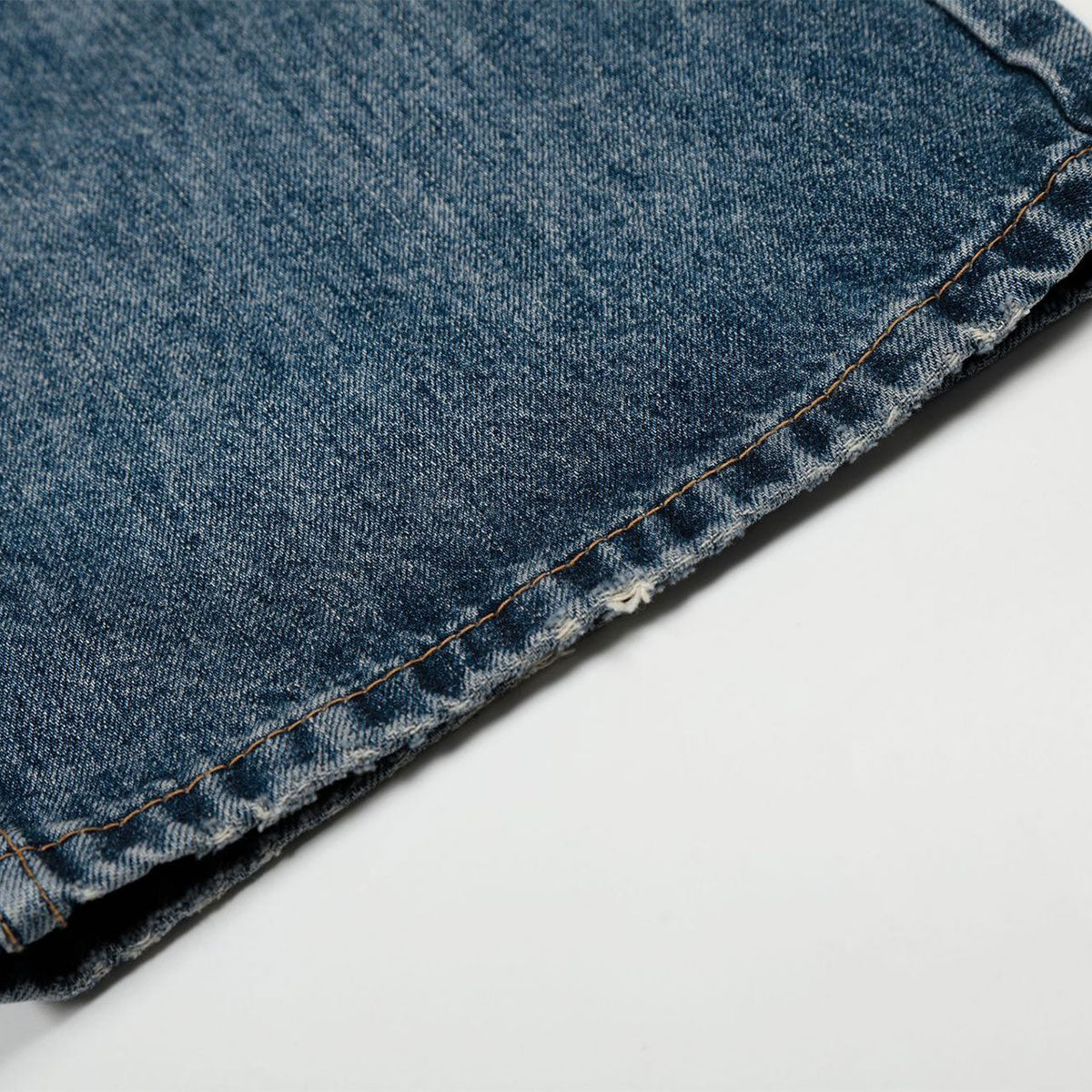 High Waist Wide Leg Distressed Faded Jeans