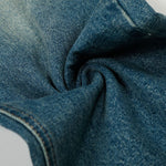 Distressed Metal Stud Wide-Leg Vintage Blue Jeans