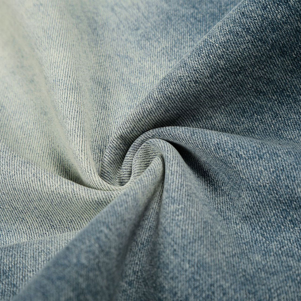 Distressed Wide Leg Gold Closure Denim