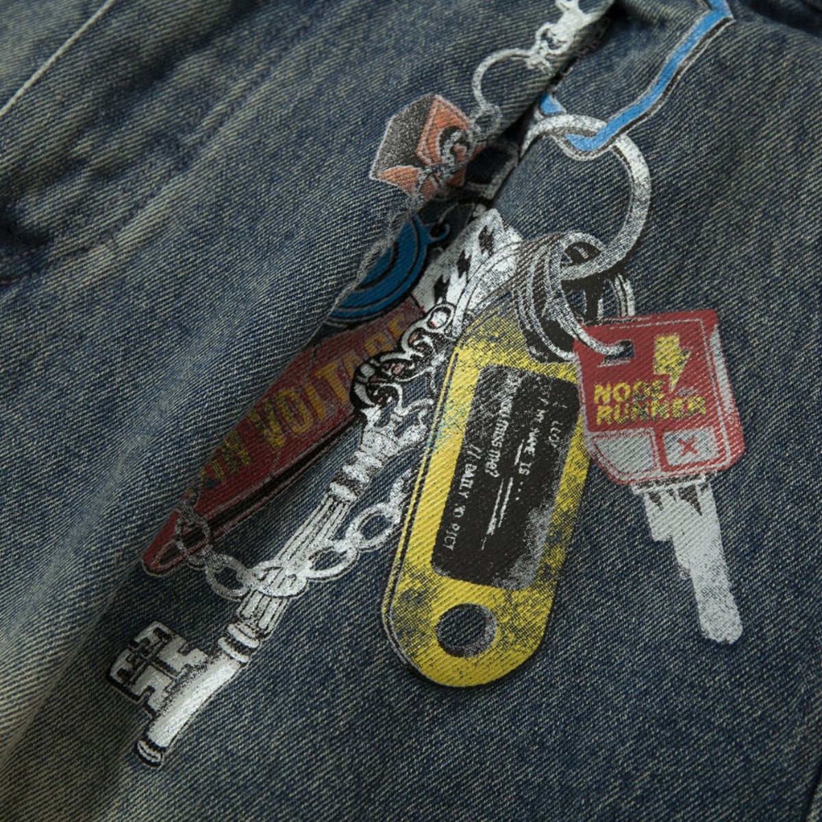 Smoke Rise Camouflage Patchwork Ripped Jeans