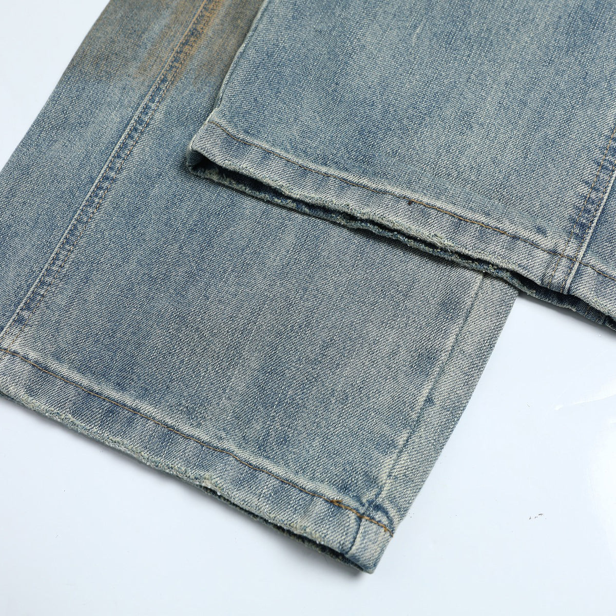 Vintage Distressed Washed Wide Jeans