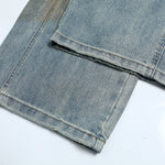 Vintage Distressed Washed Wide Jeans