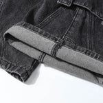 Black Zipper Detail Techwear Utility Denim Cargo Pants