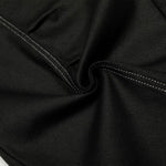 Black Wide Leg Contrast Stitch Denim Pants