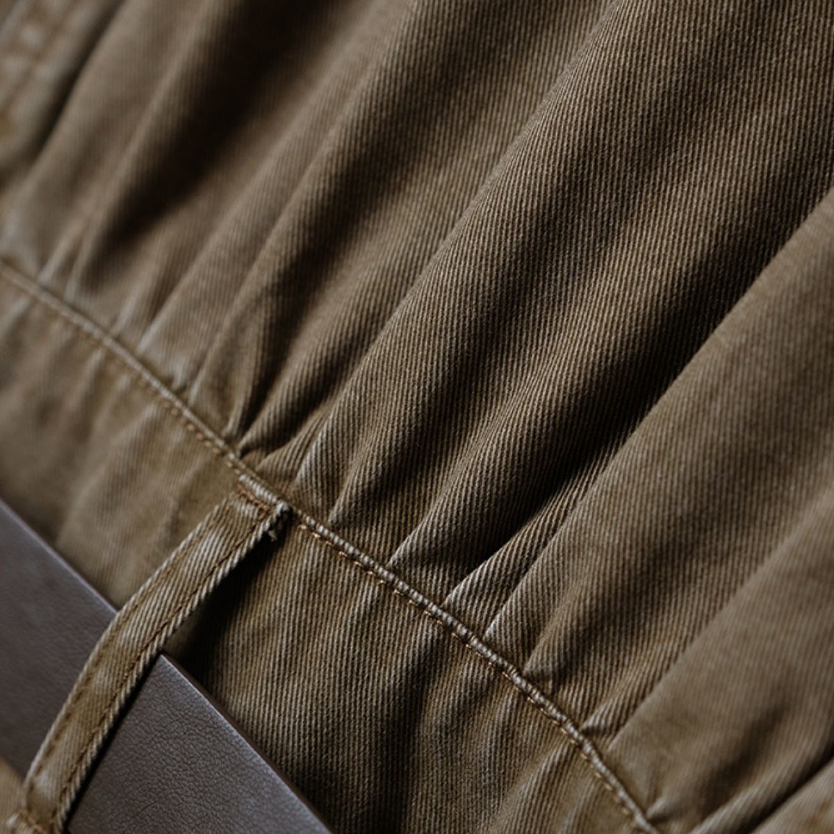 Short-Sleeve Belted Denim Mini Dress