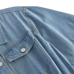 Short Sleeve Belted Midi Denim Shirtdress