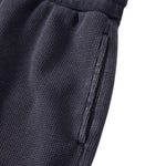 West Coast Waffle Double Waistband Snow Washed Distressed Shorts