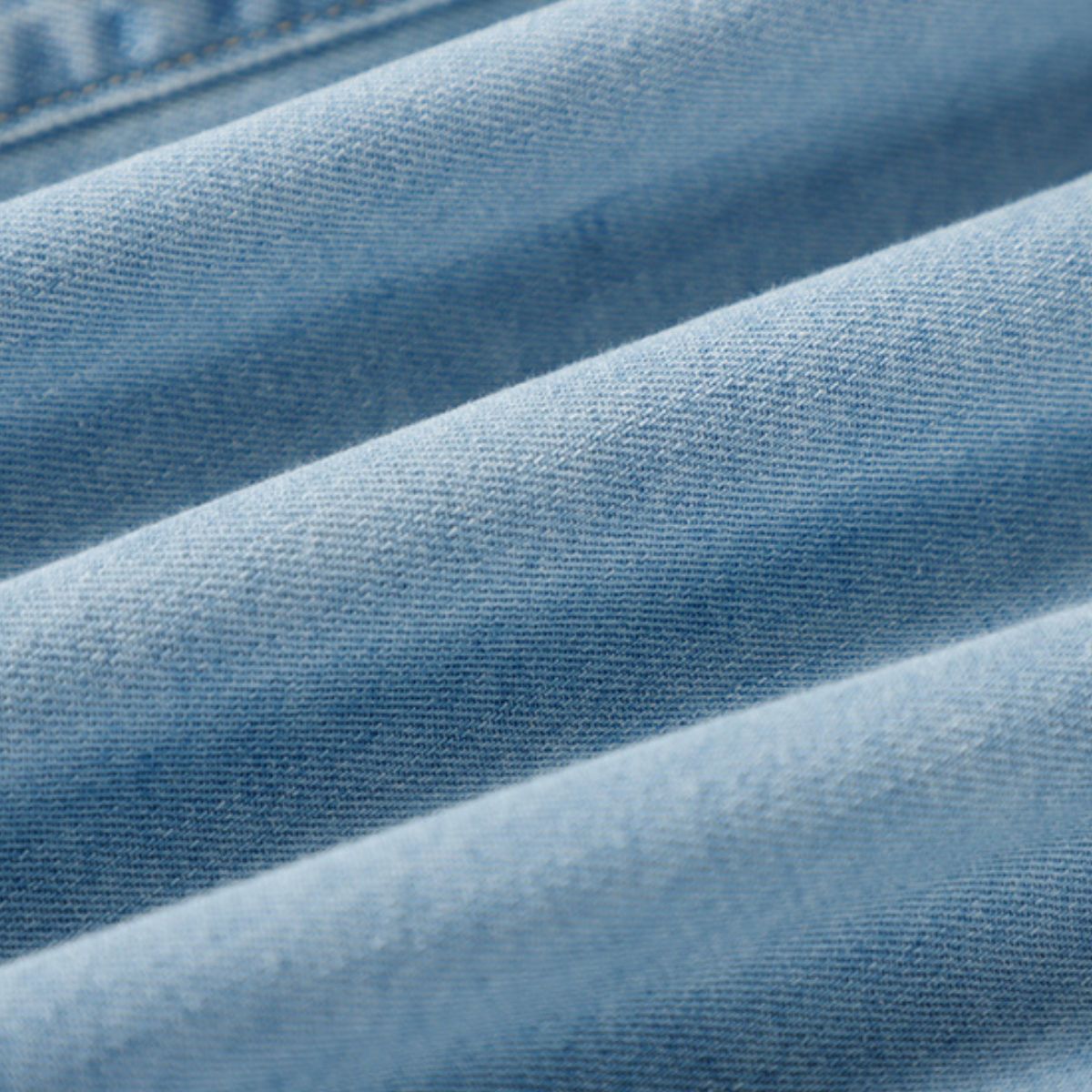 Button-Front Lace Trim Denim Shirt